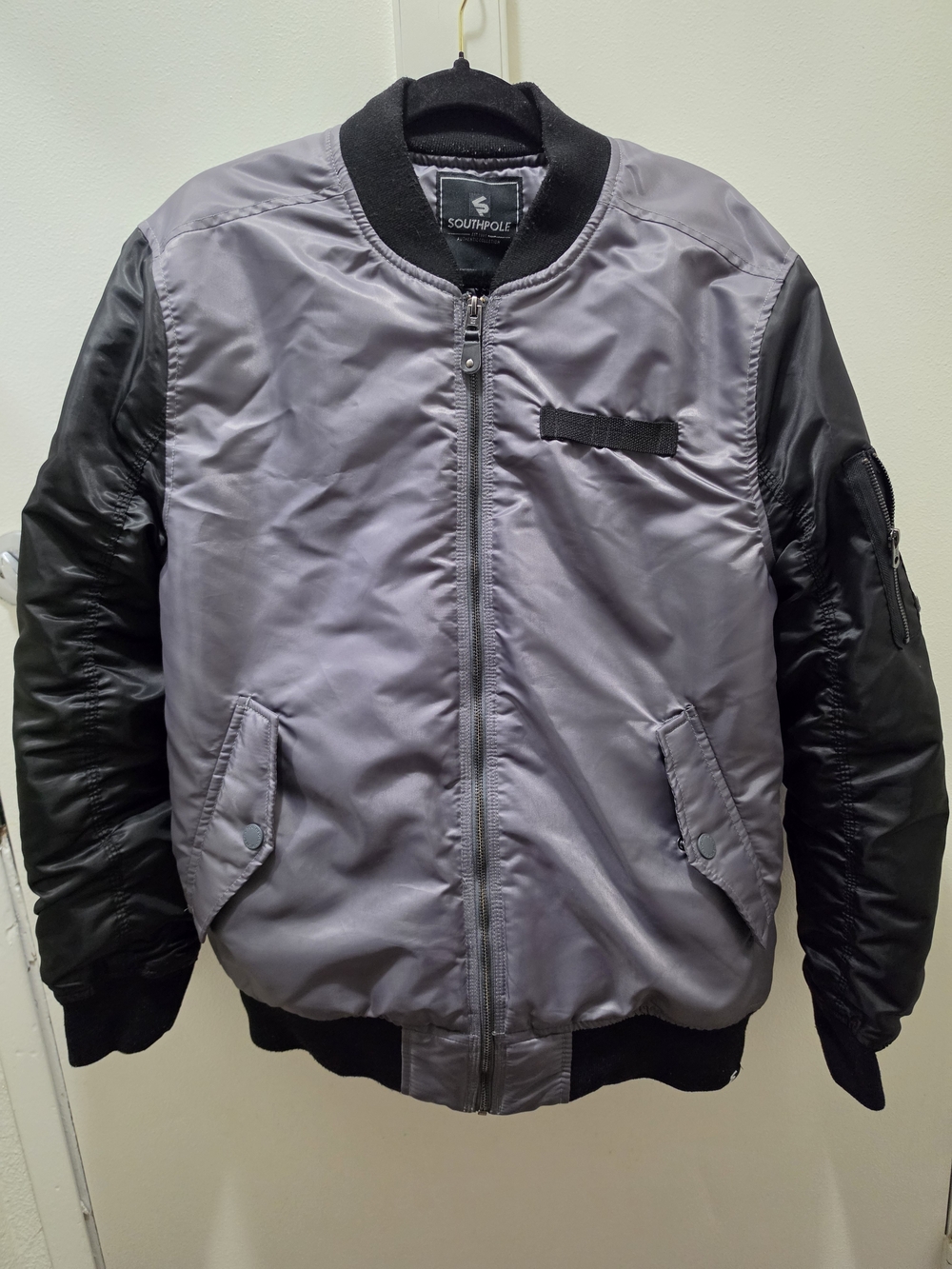 South Pole Men's Black & Gray Bomber Jacket